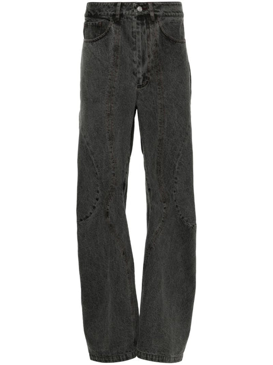 Grey David Engineered Flared Jeans