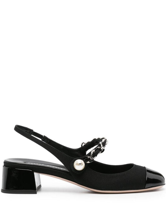 Black Pearl-embellished 35 Leather Pumps