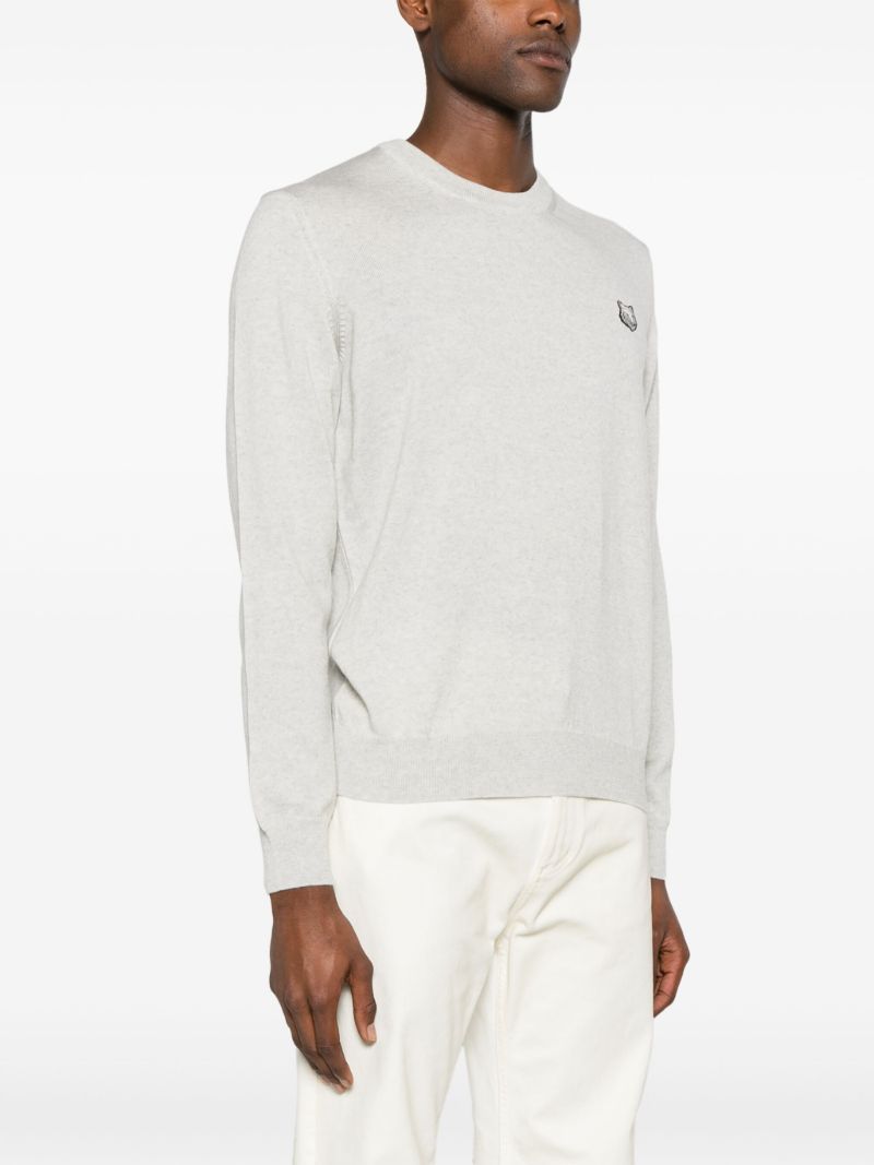 Grey Logo AppliquÃ_x0083_Â© Wool Sweater