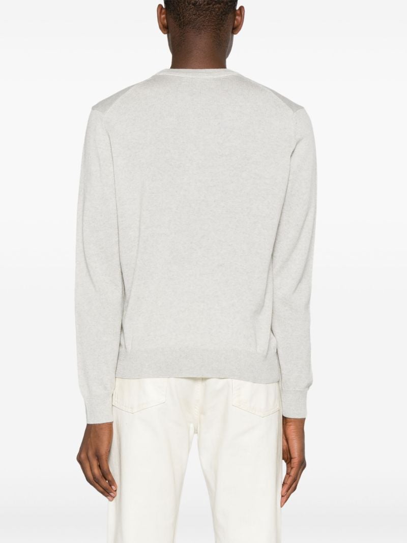 Grey Logo AppliquÃ_x0083_Â© Wool Sweater