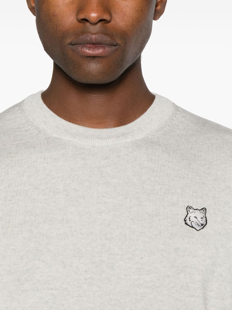Grey Logo AppliquÃ_x0083_Â© Wool Sweater