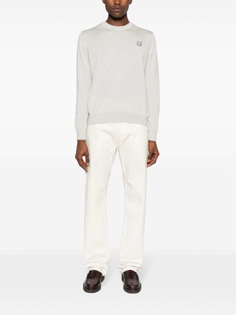 Grey Logo AppliquÃ_x0083_Â© Wool Sweater