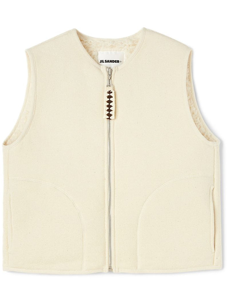White Reversilble Cotton Gilet