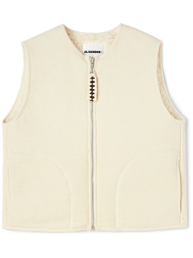 White Reversilble Cotton Gilet