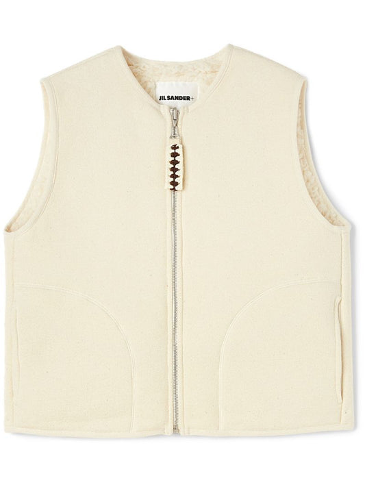 White Reversilble Cotton Gilet