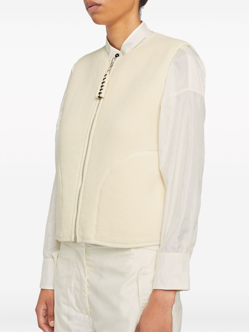 White Reversilble Cotton Gilet
