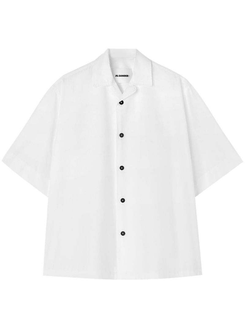 White Camp Collar Cotton Shirt