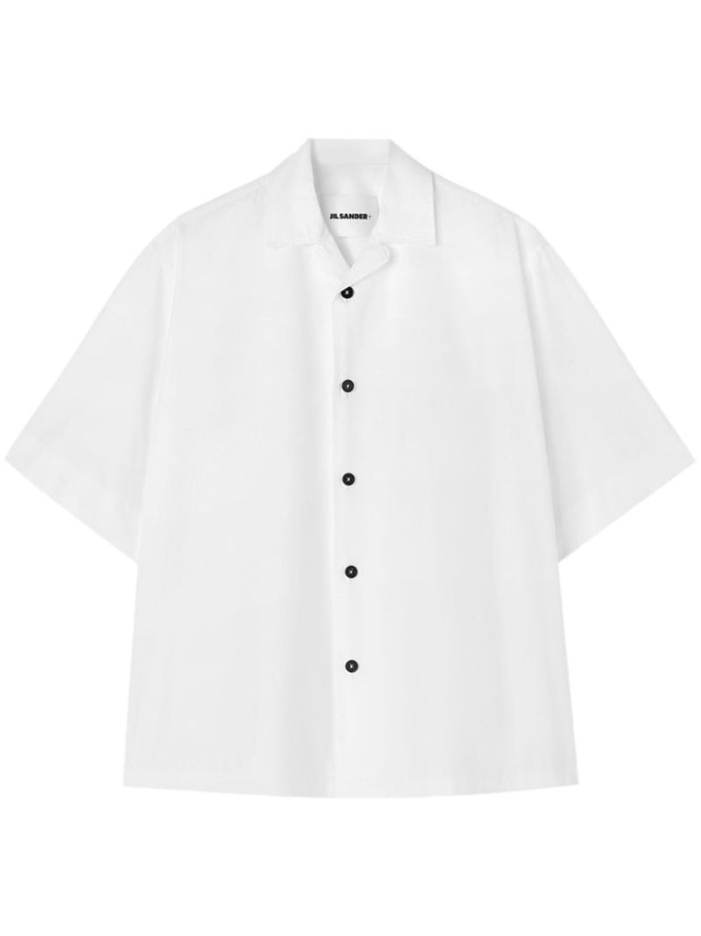 White Camp Collar Cotton Shirt