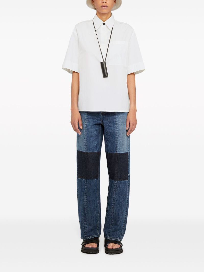 White Half-sleeve Cotton Shirt