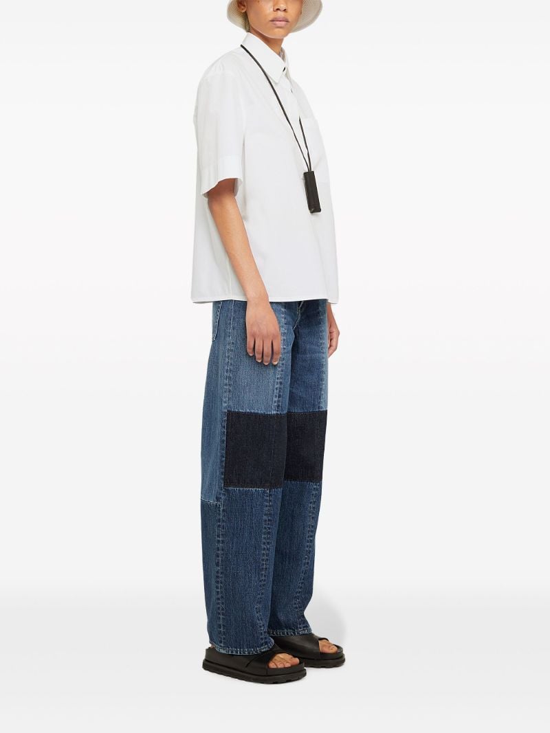 White Half-sleeve Cotton Shirt