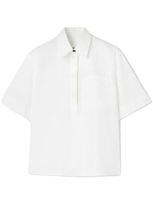 White Half-sleeve Cotton Shirt