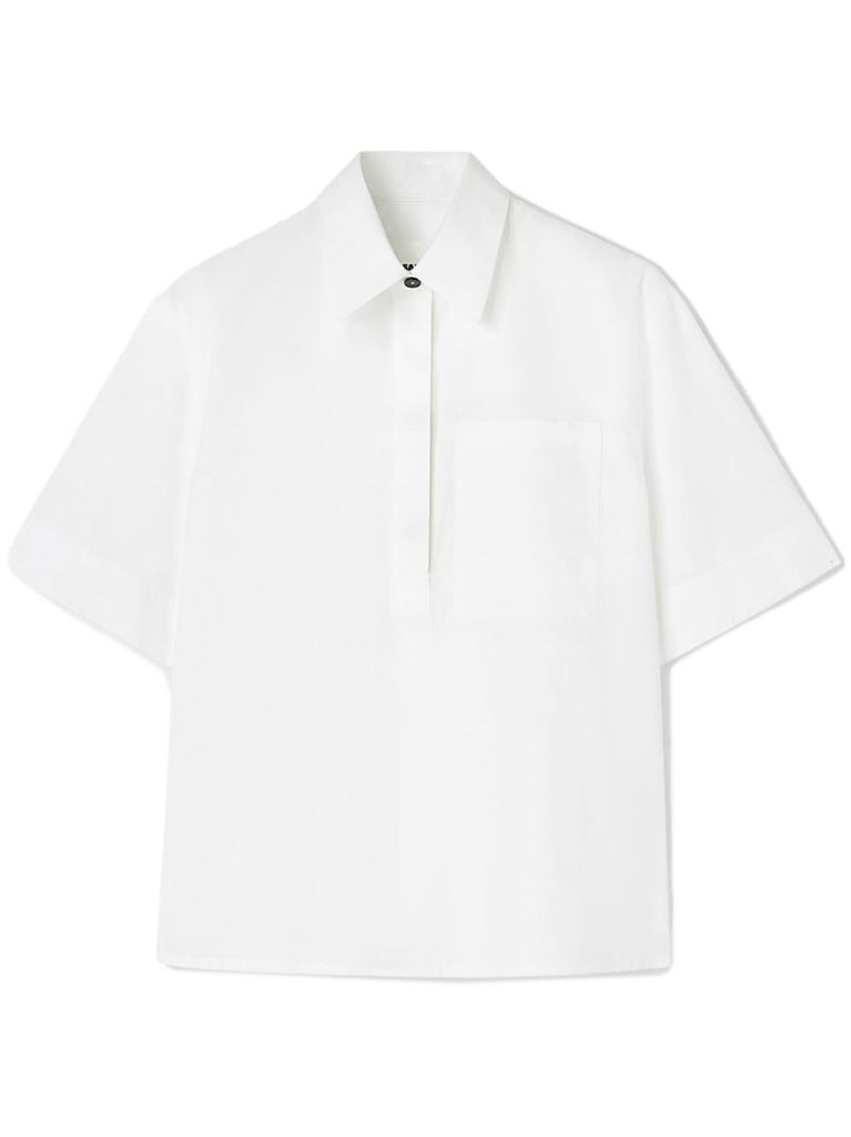 White Half-sleeve Cotton Shirt