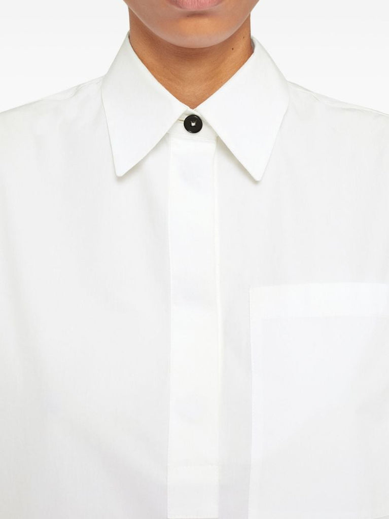 White Half-sleeve Cotton Shirt
