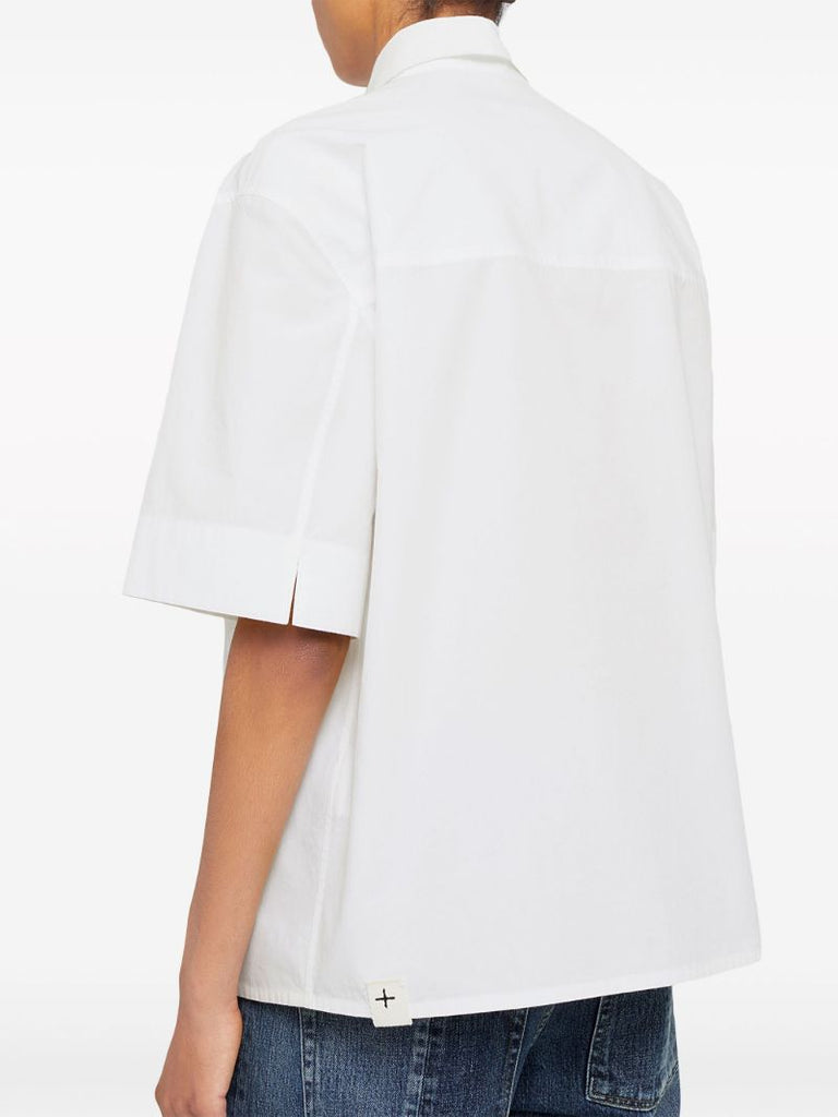 White Half-sleeve Cotton Shirt
