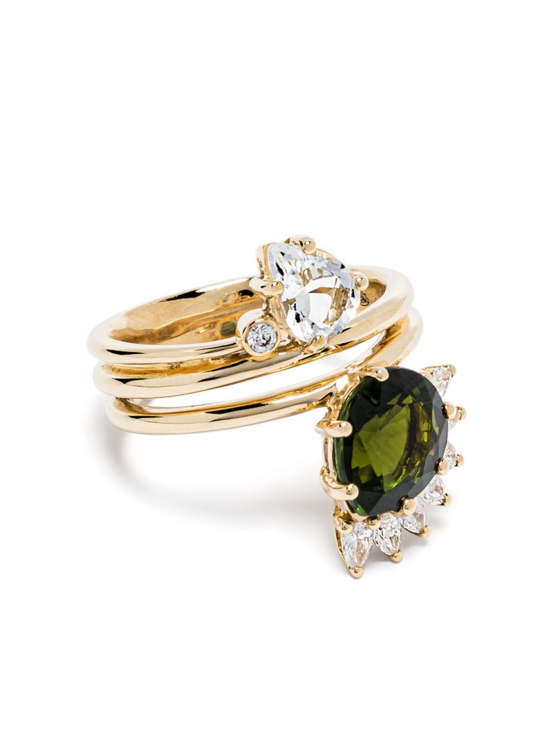 18k Yellow Gold Sun No. 4 Tourmaline and Diamond Ring