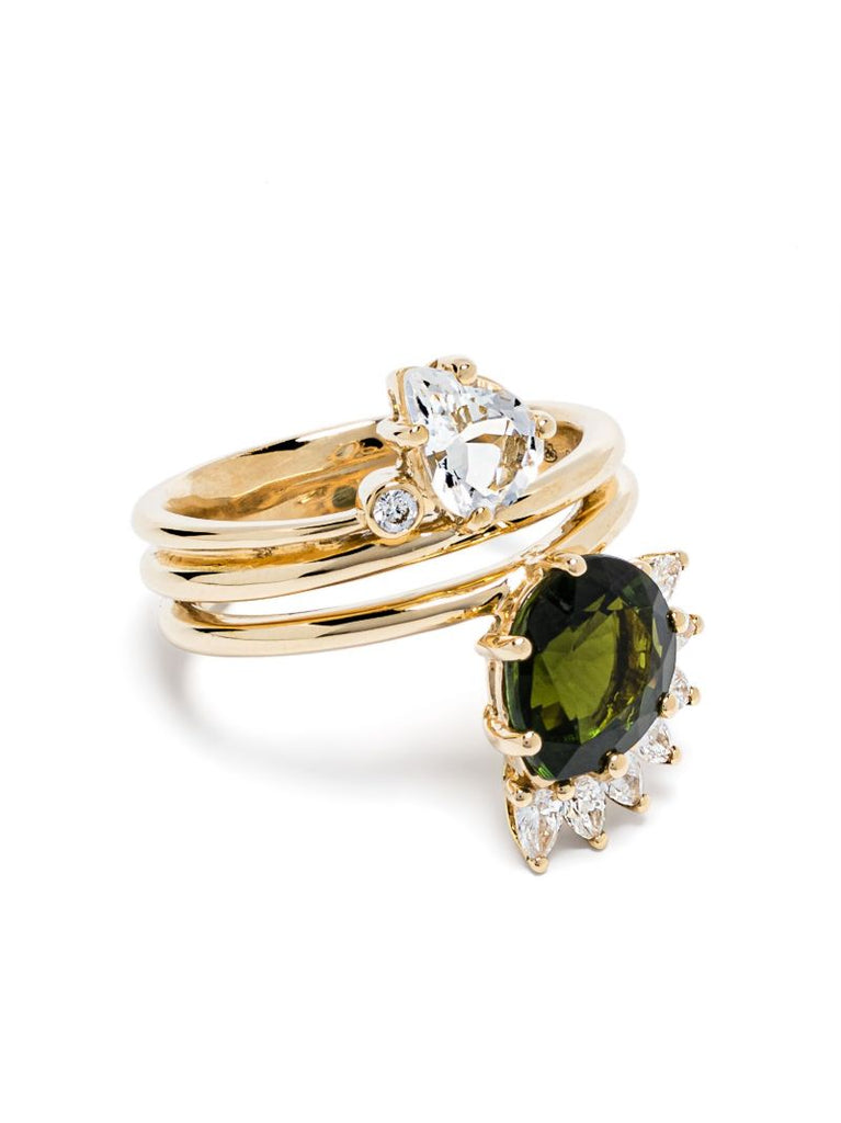 18k Yellow Gold Sun No. 4 Tourmaline and Diamond Ring