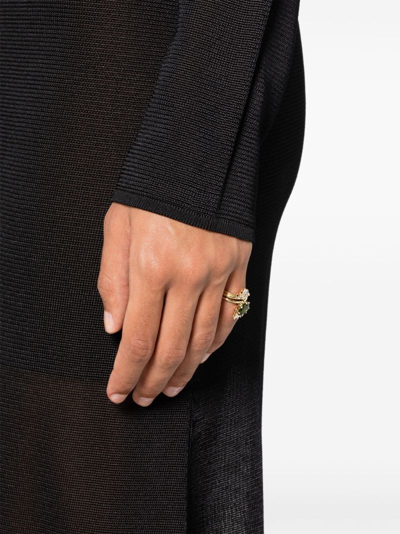 18k Yellow Gold Sun No. 4 Tourmaline and Diamond Ring
