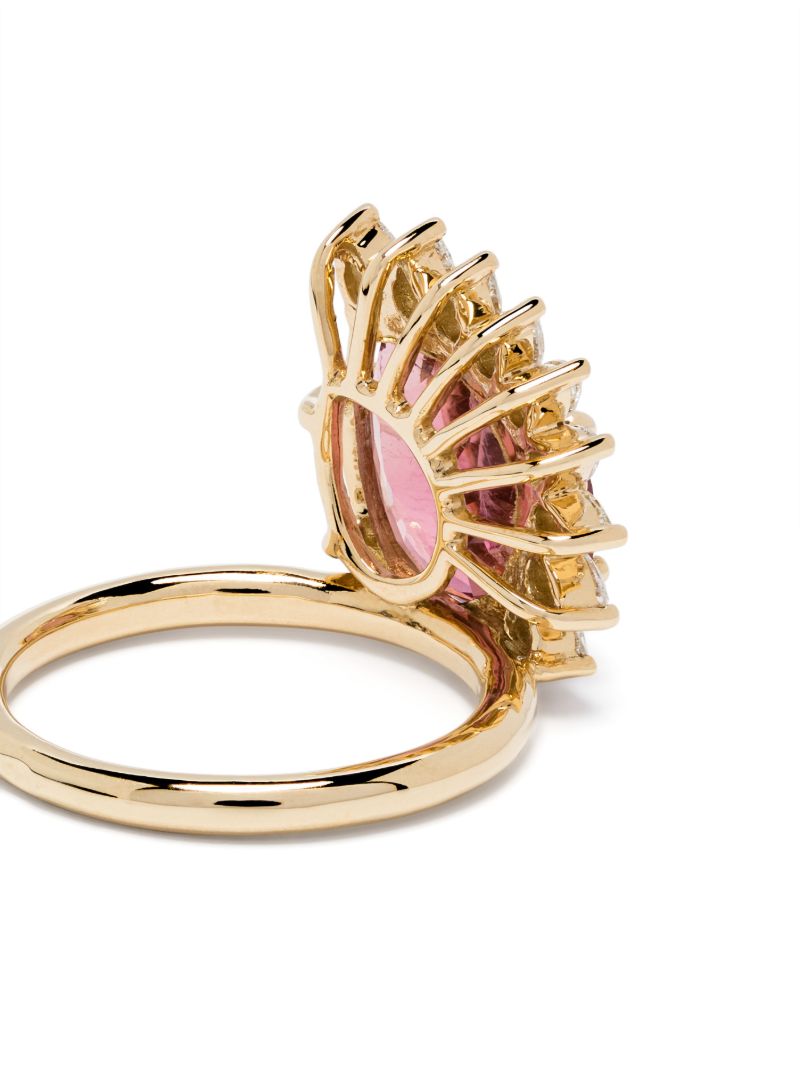 18k Yellow Gold Sun No. 2 Tourmaline and Diamond Ring