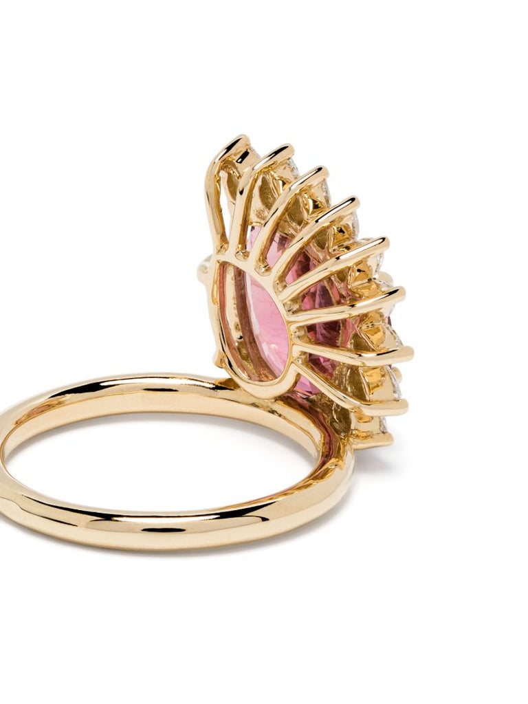 18k Yellow Gold Sun No. 2 Tourmaline and Diamond Ring