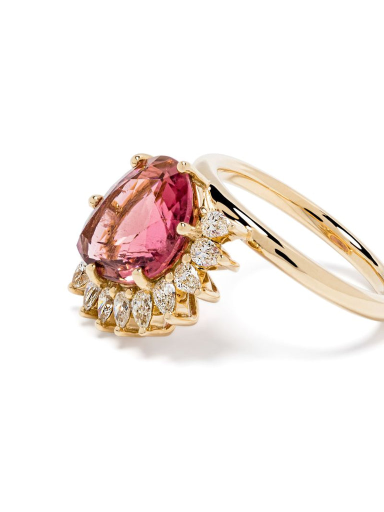 18k Yellow Gold Sun No. 2 Tourmaline and Diamond Ring