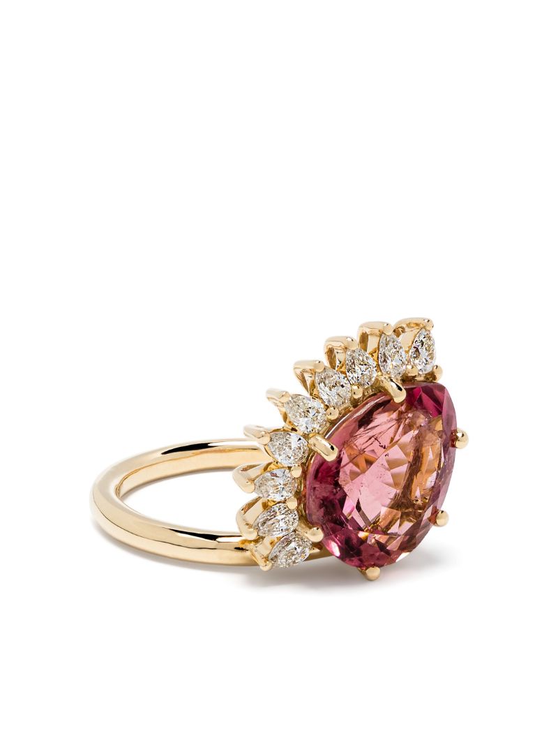 18k Yellow Gold Sun No. 2 Tourmaline and Diamond Ring
