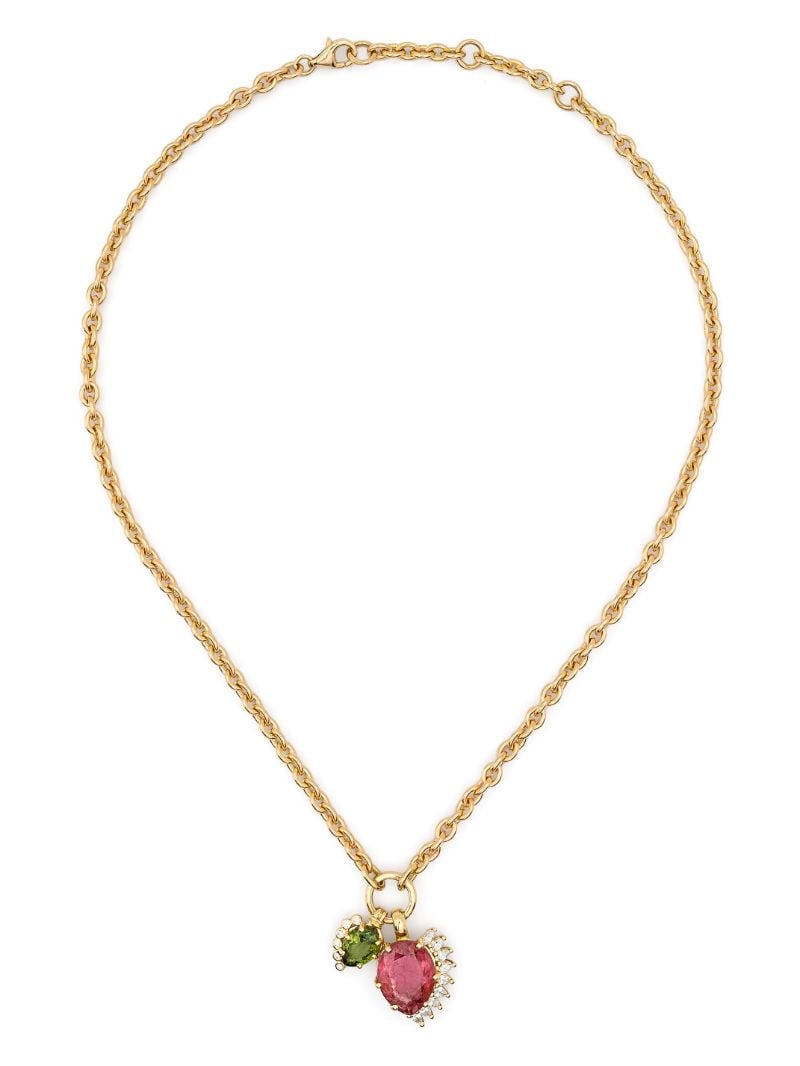 18k Yellow Gold Sun No. 2 Diamond and Tourmaline Necklace