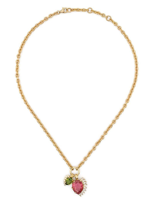 18k Yellow Gold Sun No. 2 Diamond and Tourmaline Necklace