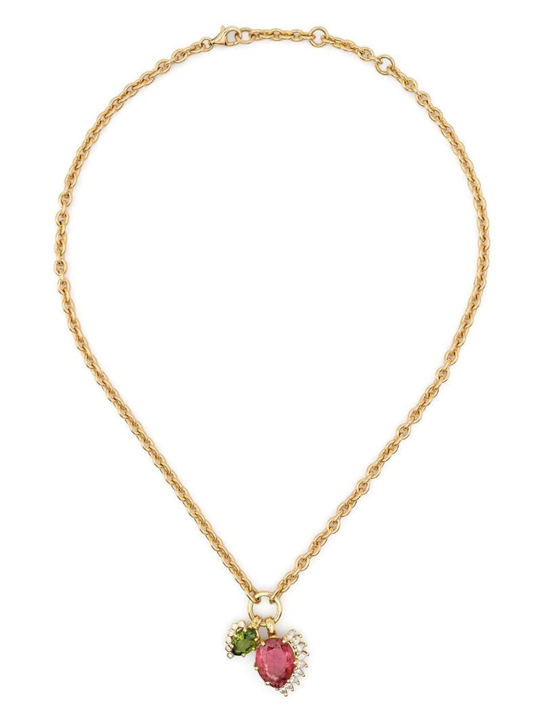 18k Yellow Gold Sun No. 2 Diamond and Tourmaline Necklace