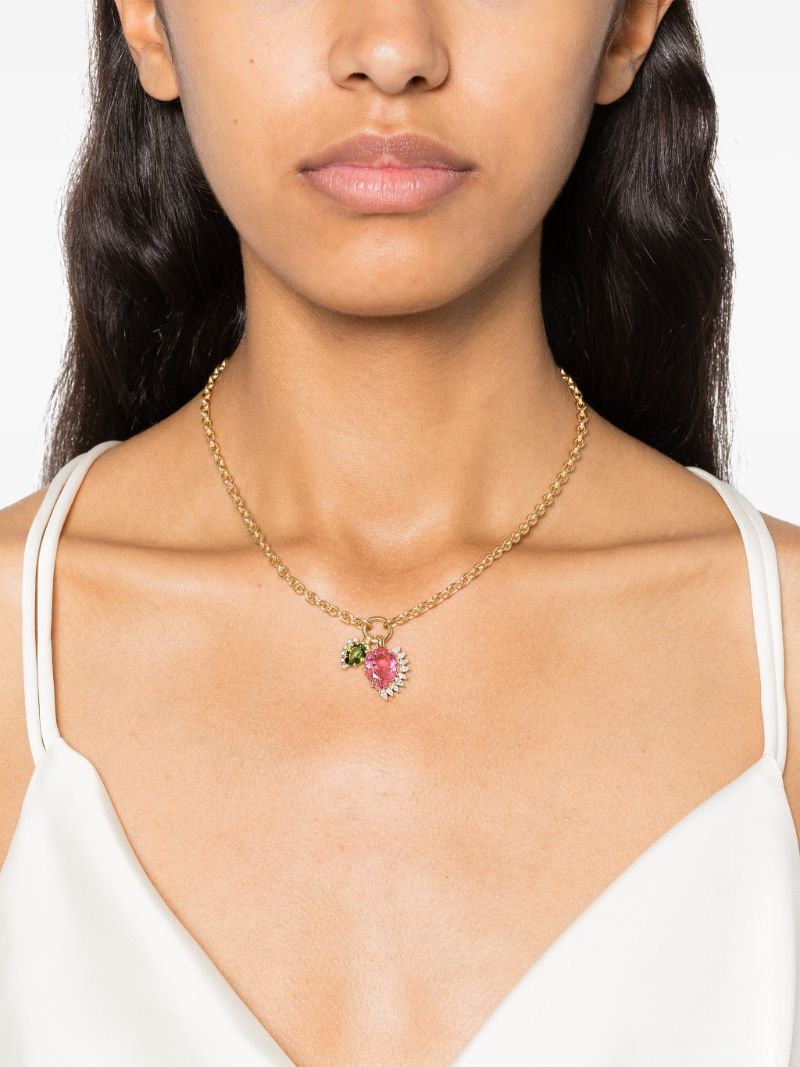 18k Yellow Gold Sun No. 2 Diamond and Tourmaline Necklace