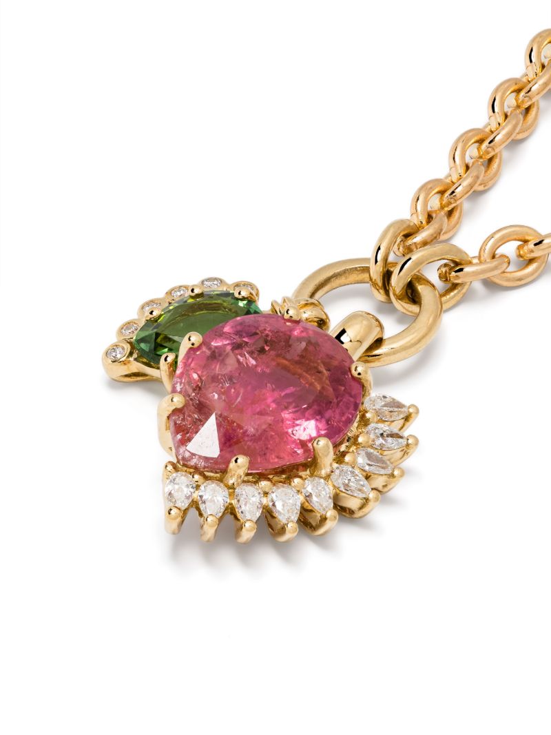 18k Yellow Gold Sun No. 2 Diamond and Tourmaline Necklace