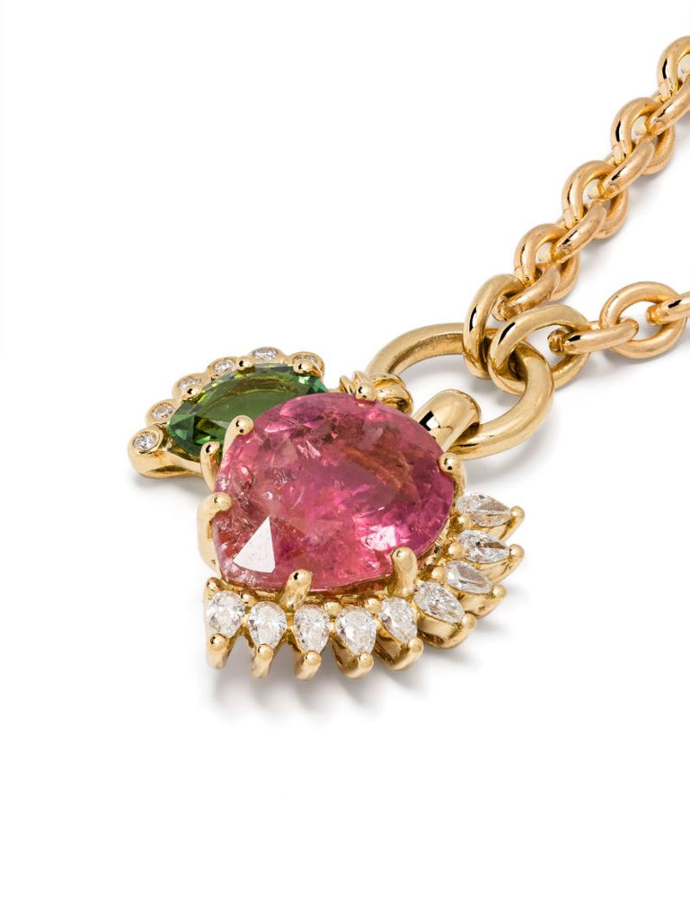18k Yellow Gold Sun No. 2 Diamond and Tourmaline Necklace