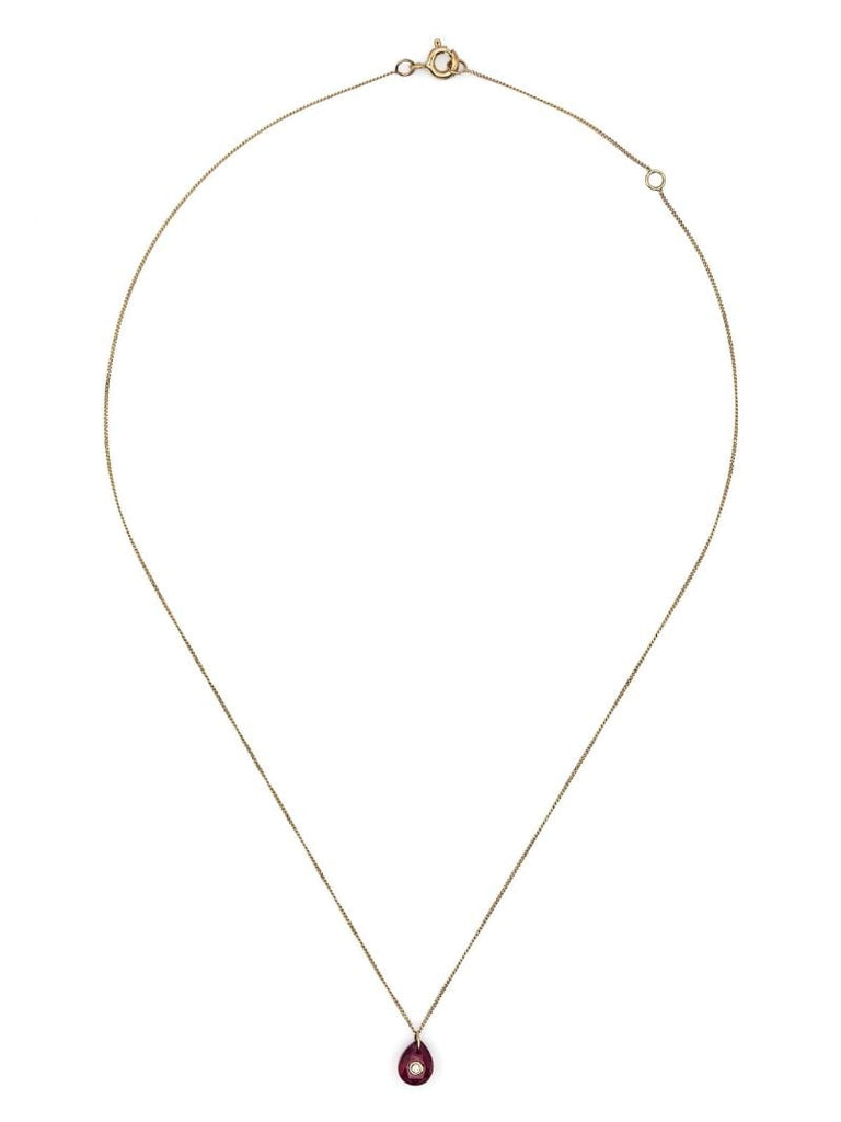 9k Yellow Gold Orso Ruby and Diamond Necklace