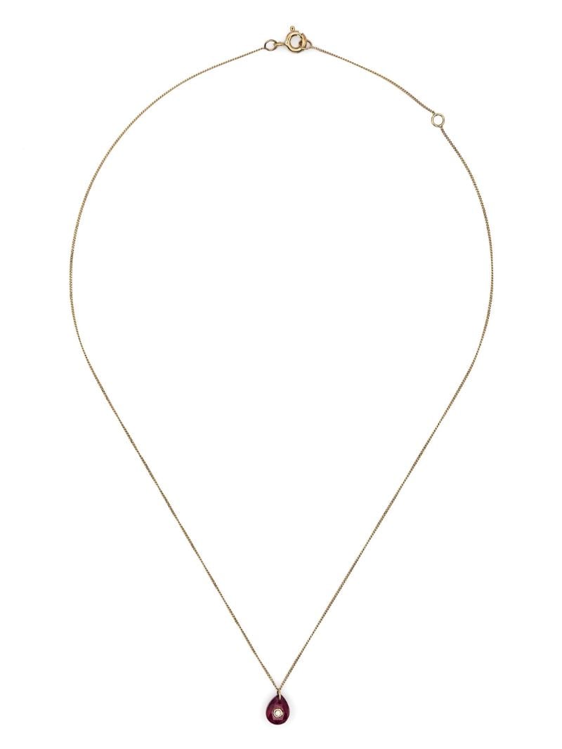 9k Yellow Gold Orso Ruby and Diamond Necklace