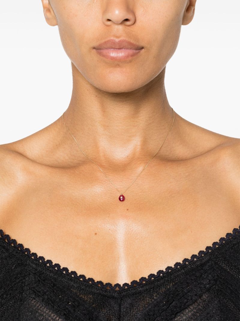 9k Yellow Gold Orso Ruby and Diamond Necklace