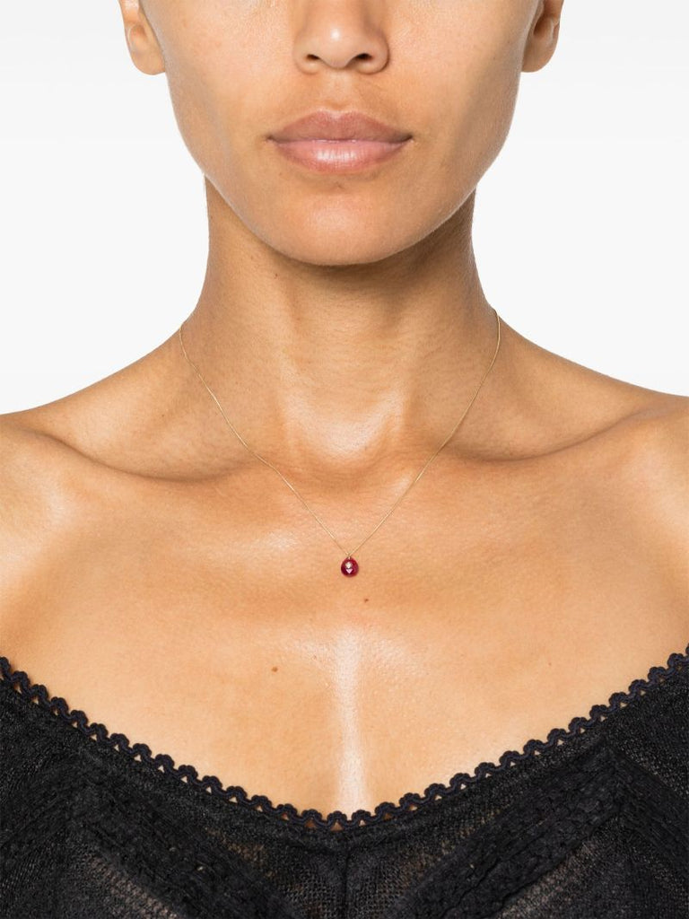 9k Yellow Gold Orso Ruby and Diamond Necklace