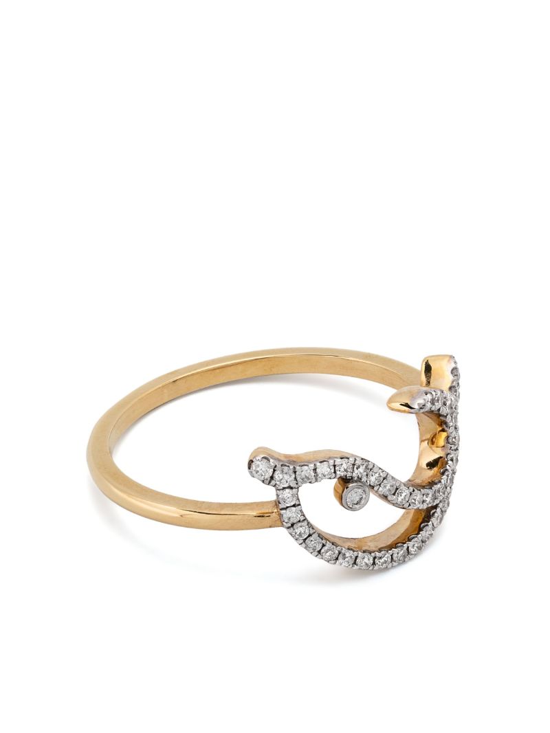 18k Yellow Gold Bague Dauphin Diamond Ring