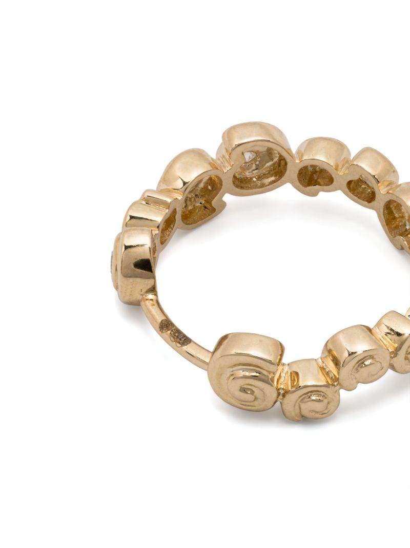 9k Yellow Gold Paire De CrÃ_x0083_Â©oles Diamond Hoop Earrings