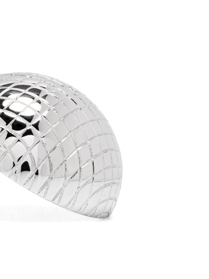 9k White Gold Paire De Maxi Boucles D'oreille Boule Disco Diamonds Earrings