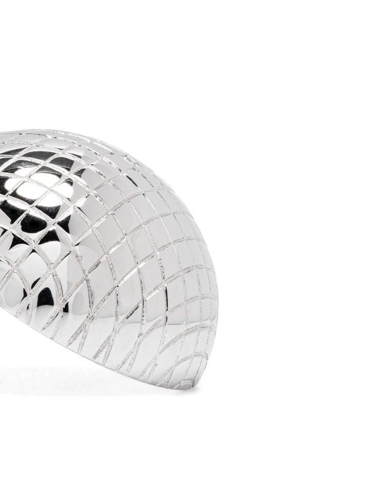 9k White Gold Paire De Maxi Boucles D'oreille Boule Disco Diamonds Earrings