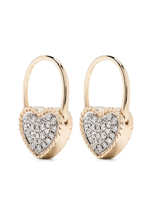 9k Yellow Gold CrÃ_x0083_Â©ole Cadenas CÃ_x0085_â_x0080__x009c_ur Diamant Earring