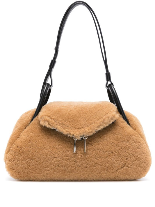 Neutral Gemini Shearling Shoulder Brown