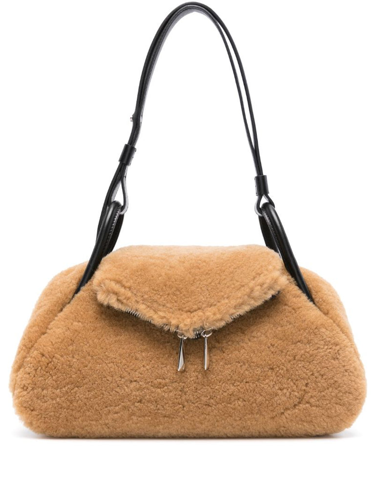 Neutral Gemini Shearling Shoulder Brown