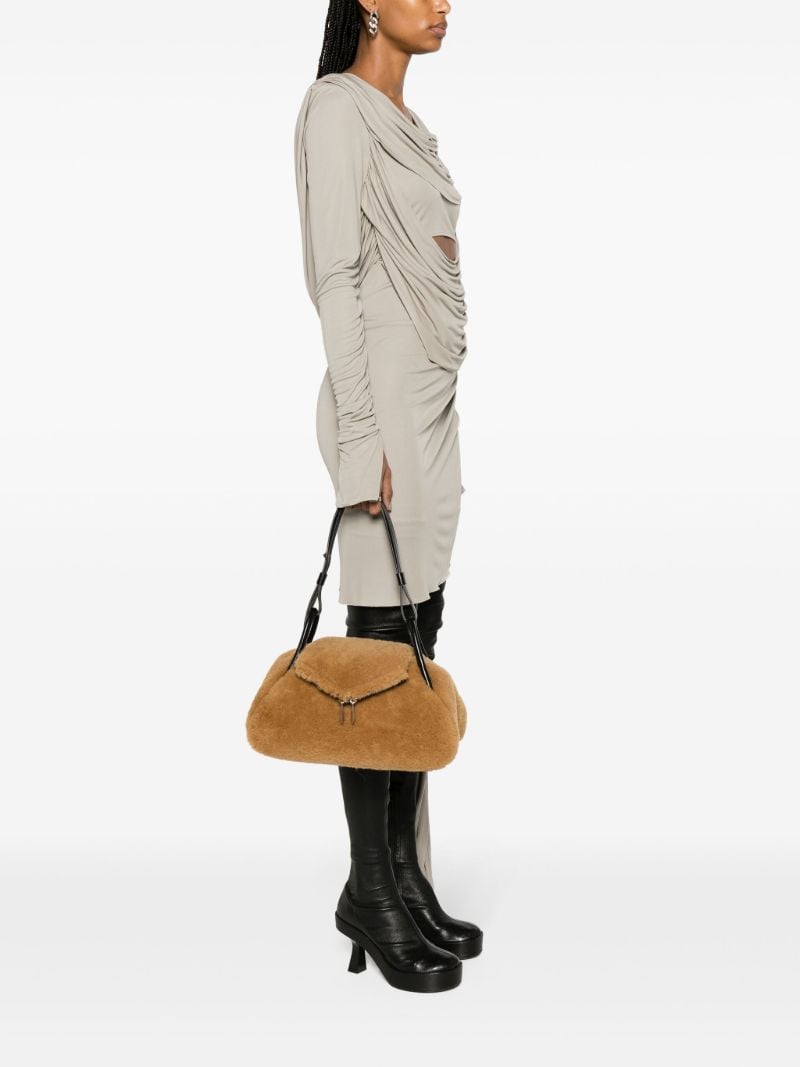 Neutral Gemini Shearling Shoulder Brown
