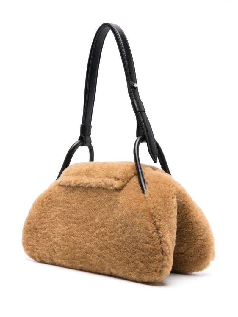 Neutral Gemini Shearling Shoulder Brown