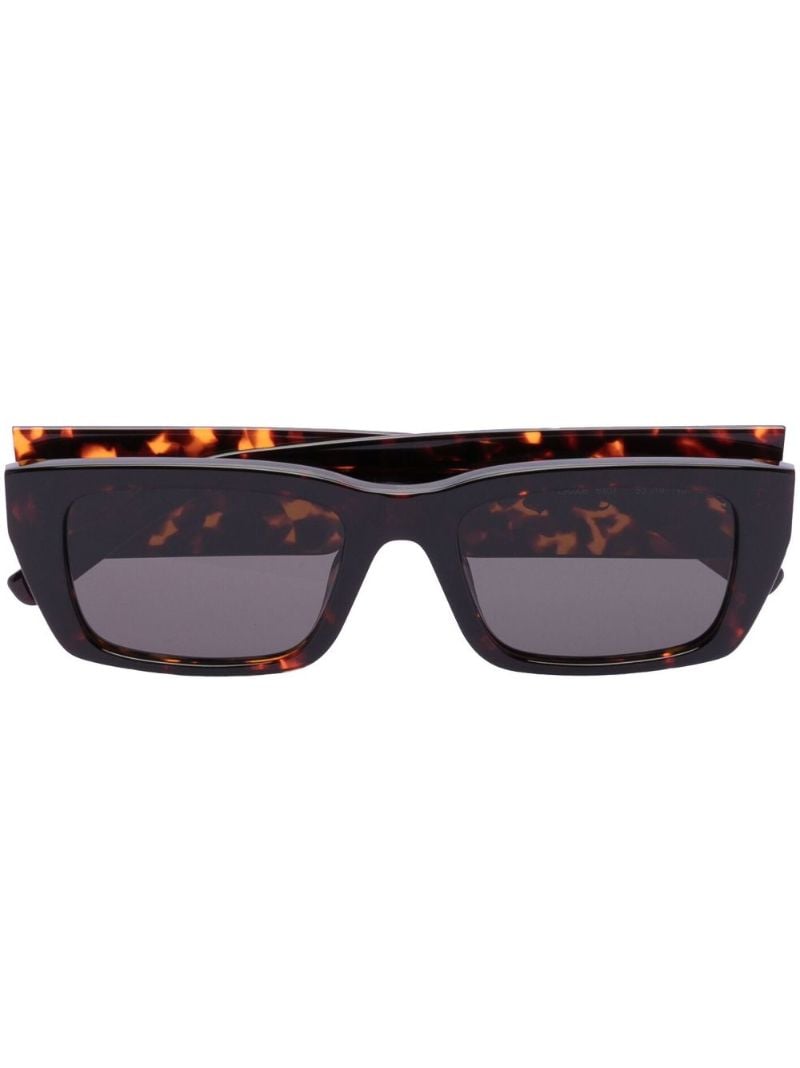 Brown Palm Rectangular-frame Sunglasses
