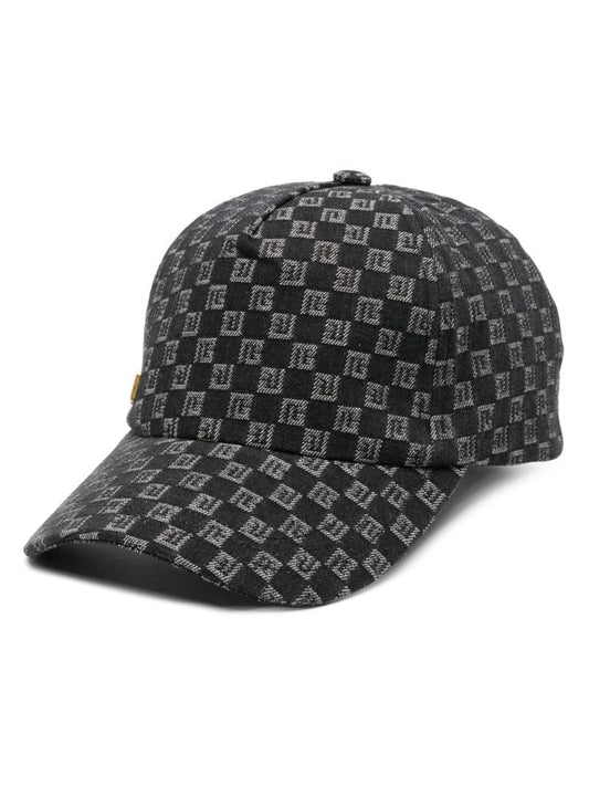 Black Monogram Jacquard Denim Cap