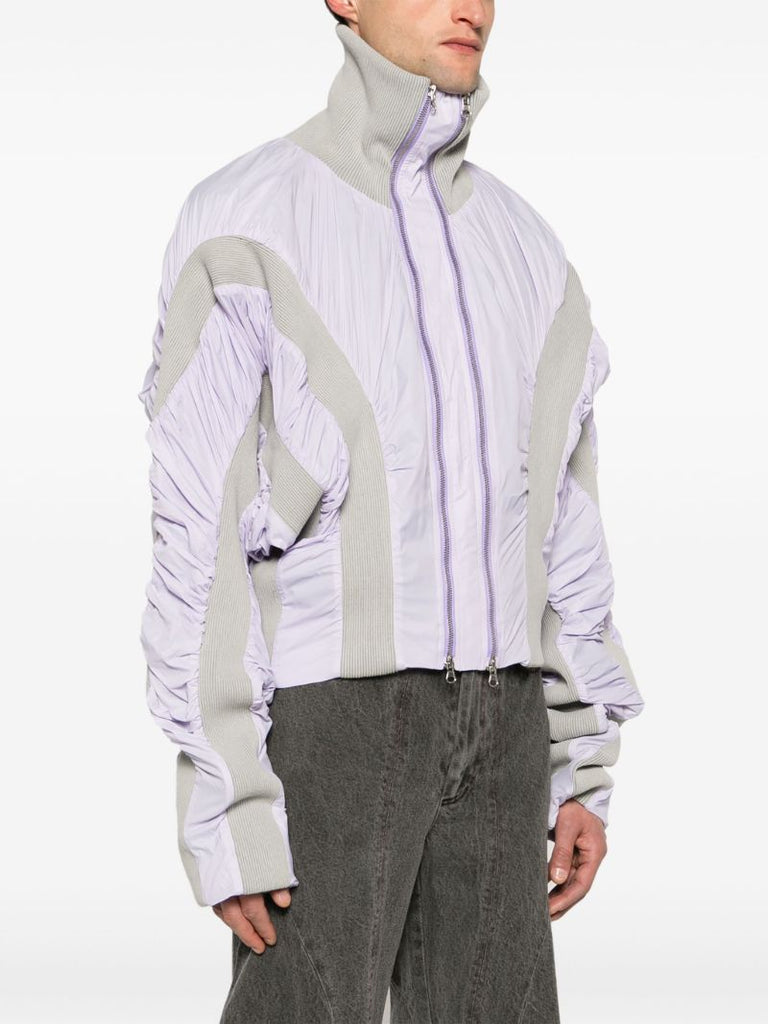 Purple Naias Panelled Bomber Jacket