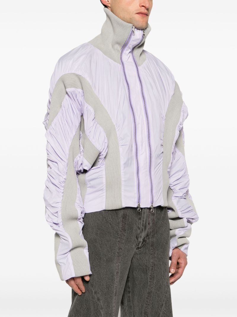 Purple Naias Panelled Bomber Jacket