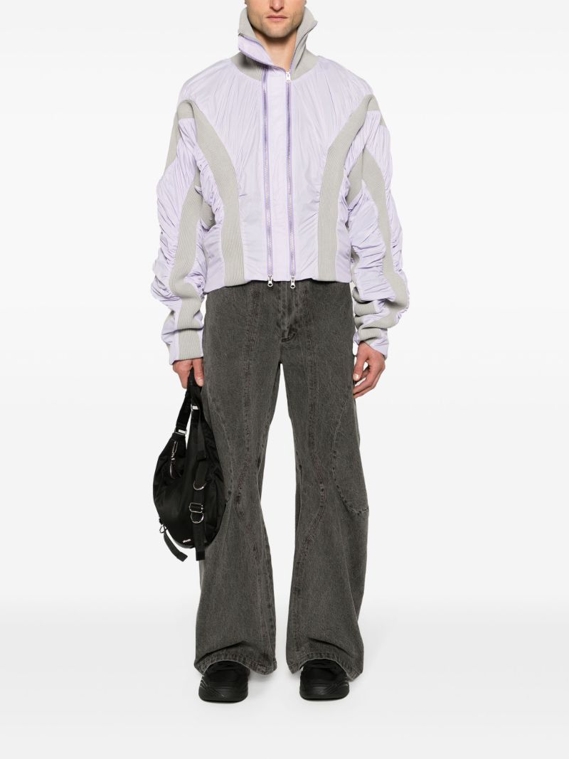Purple Naias Panelled Bomber Jacket