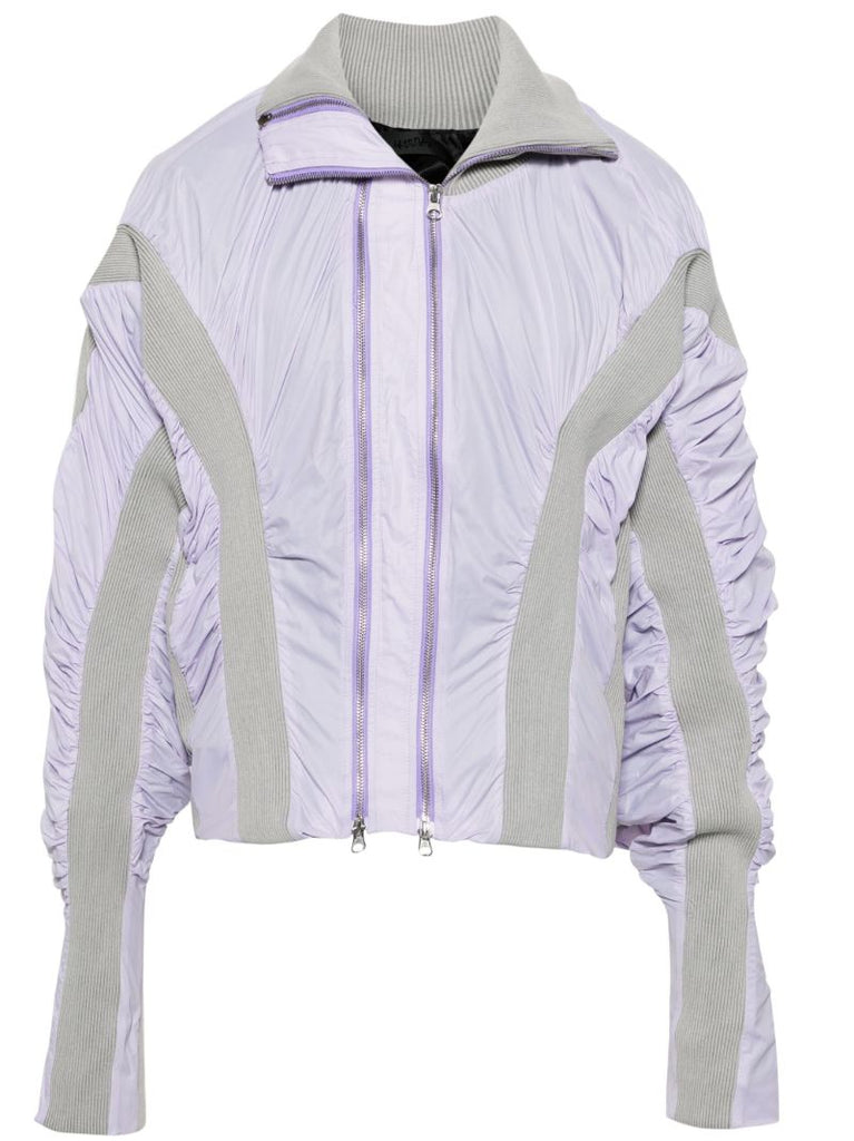 Purple Naias Panelled Bomber Jacket